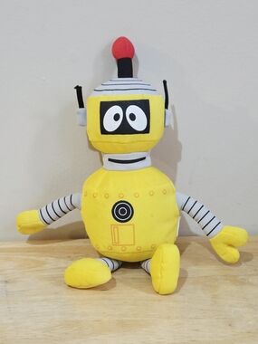 *4 for $30* Yo Gabba Gabba Plex 10" Soft Plush Toy - Yellow Robot Kid's Show